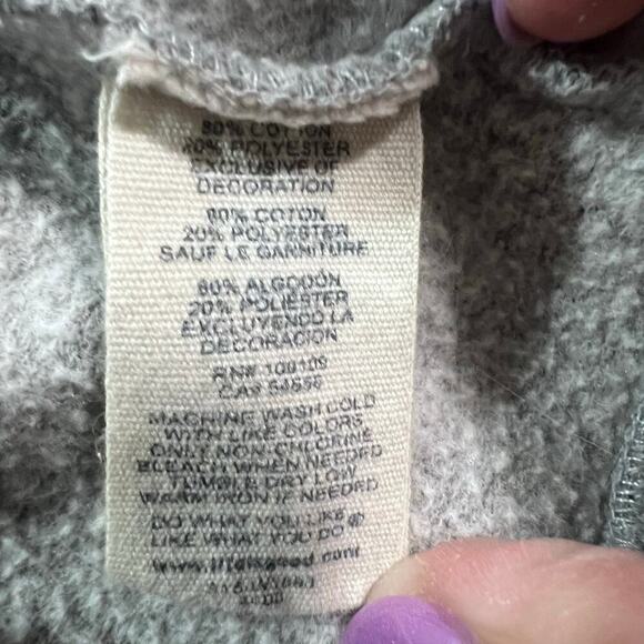 Life Is Good Zip Up Hoodie Gray Pink Relaxed Fit Womans XS Heart Design Sweater - Picture 4 of 6